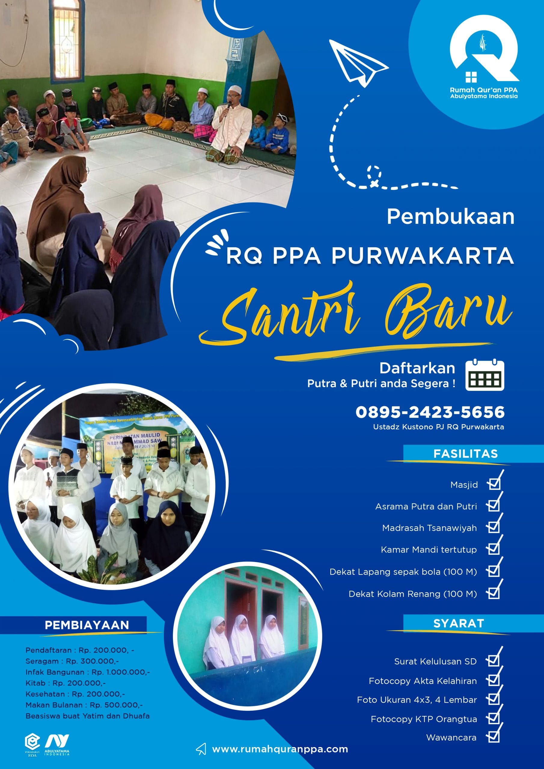 TELAH DIBUKA PENERIMAAN SANTRI BARU RQ PPA PURWAKARTA
