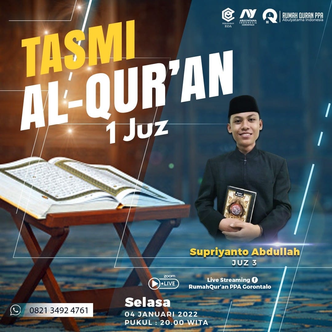 Tasmi' Qur'an Santri RQ PPA Gorontalo Bersama SUPRIYANTO ABDULLAH