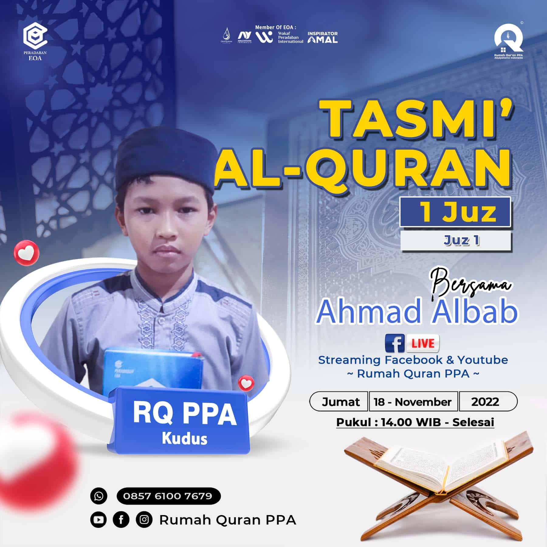 Tasmi' Qur'an Ahmad Albab Santri RQ PPA Kudus