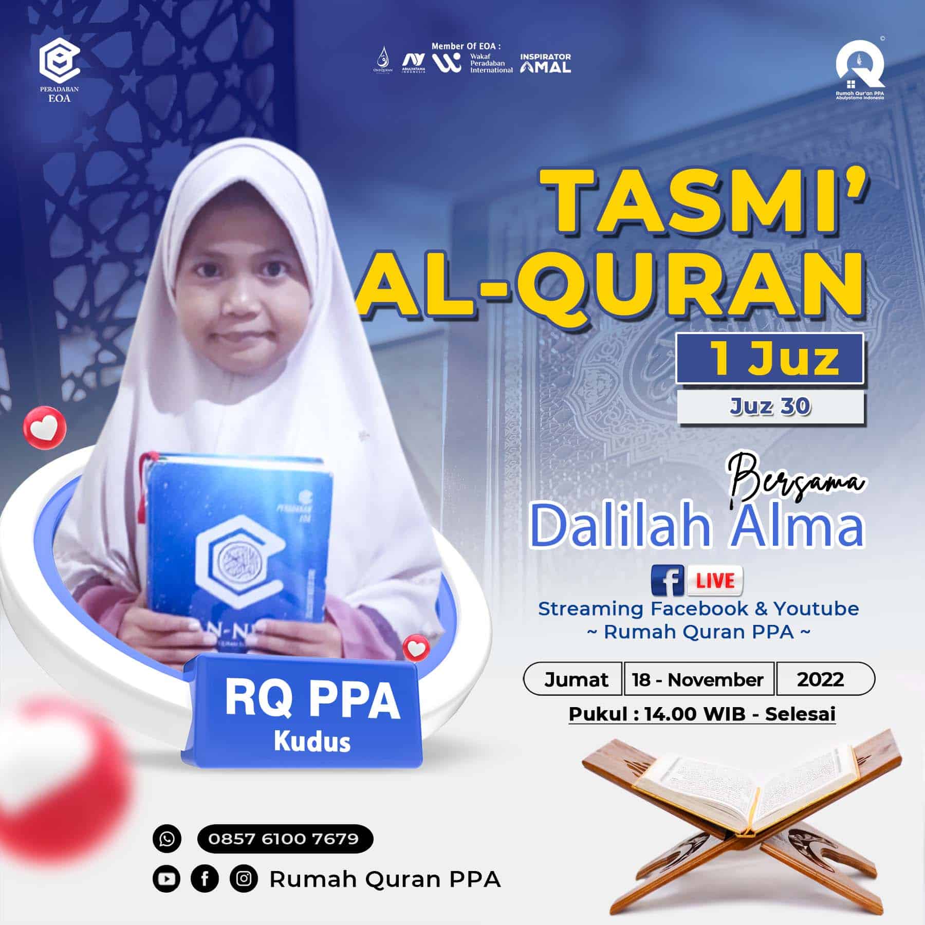 Tasmi' Qur'an 1 Juz : Dalilah Alma Santri RQ PPA Kudus