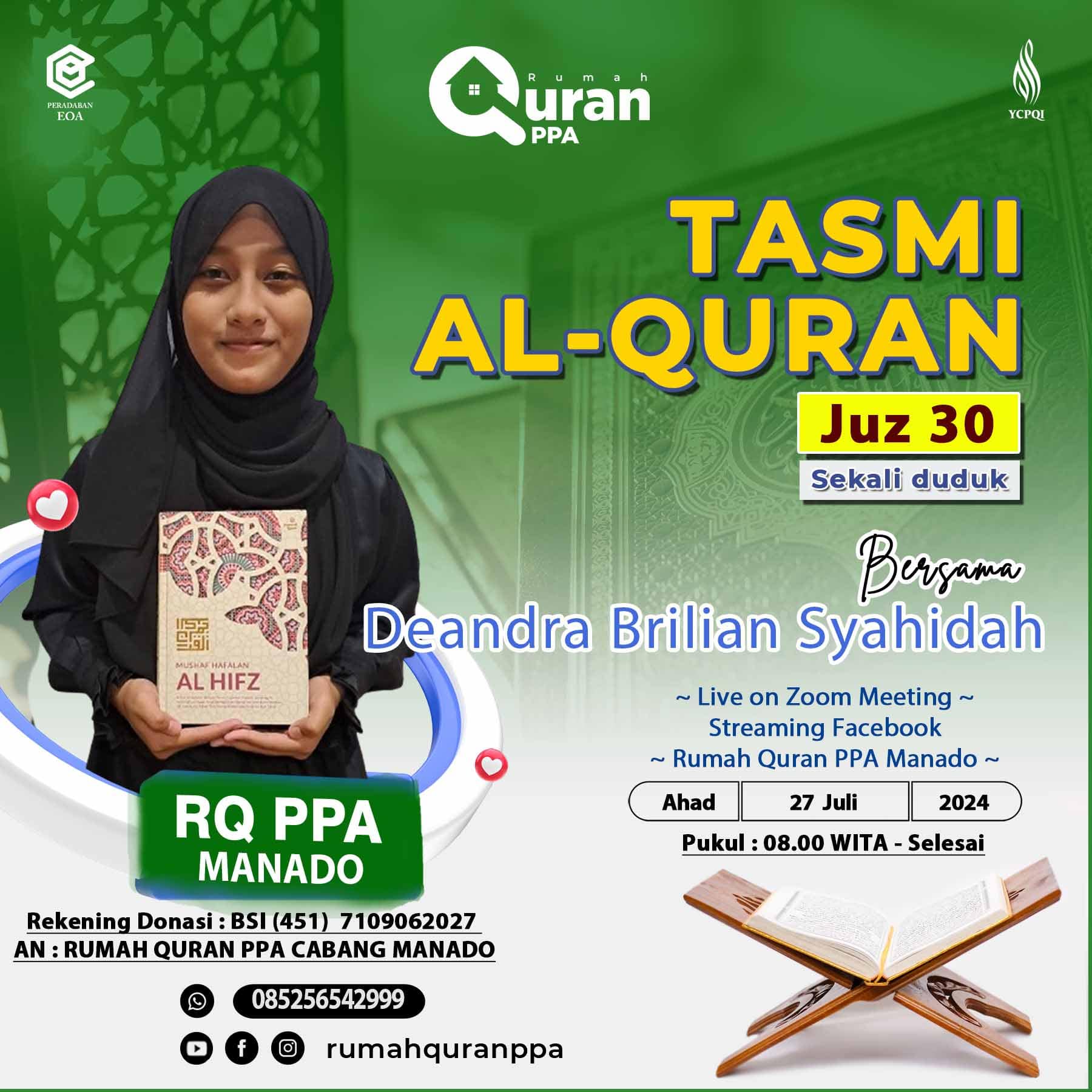 Tasmi Quran Juz 30 : Santri RQ PPA Manado