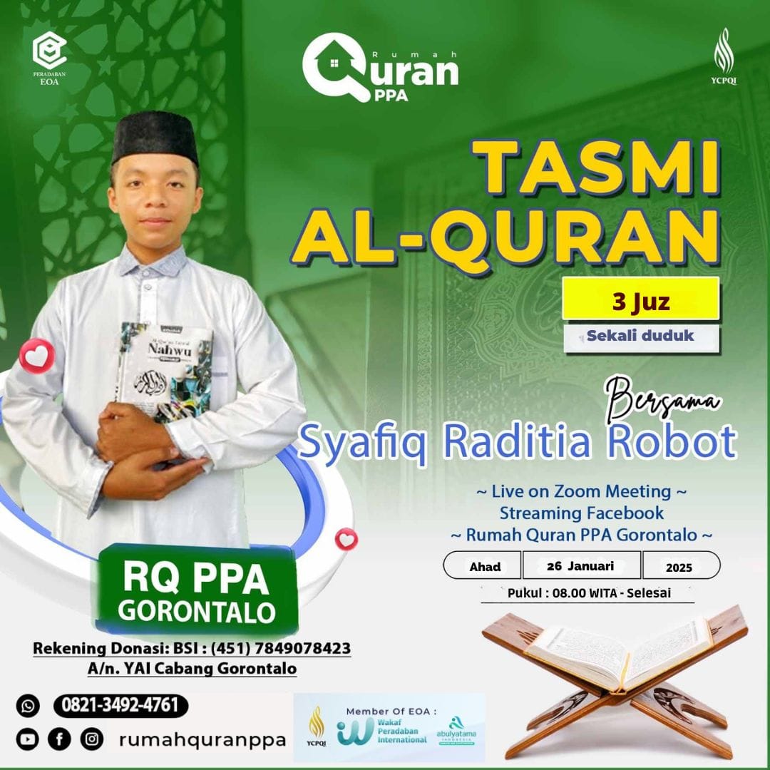 Tasmi Qur'an 3 Juz Sekali Duduk : Syafiq Raditia Robot