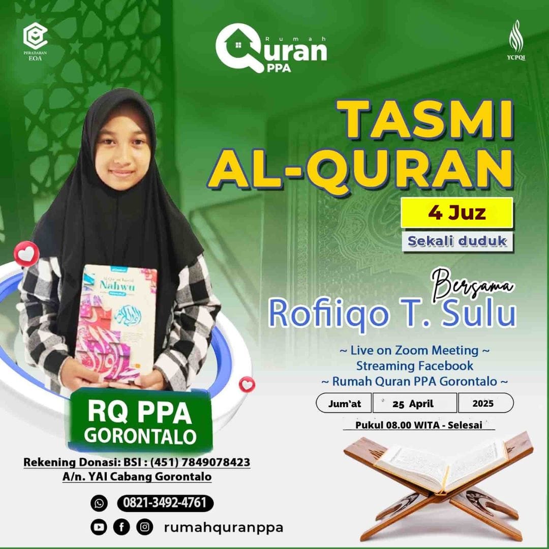Tasmi' Al-Quran 4 Juz Sekali Duduk Ananda Rofiiqo T. Sulu