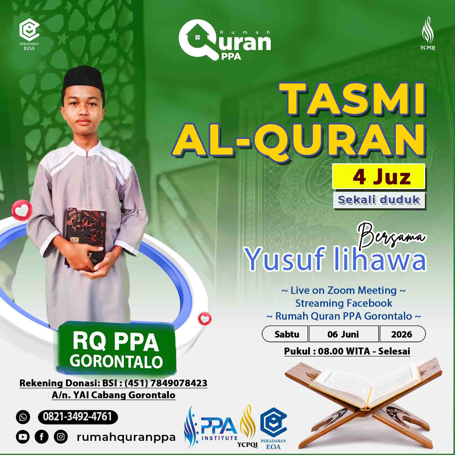 Tasmi’ Al Qur'an 4 Juz Sekali Duduk Ananda Yusuf Lihawa