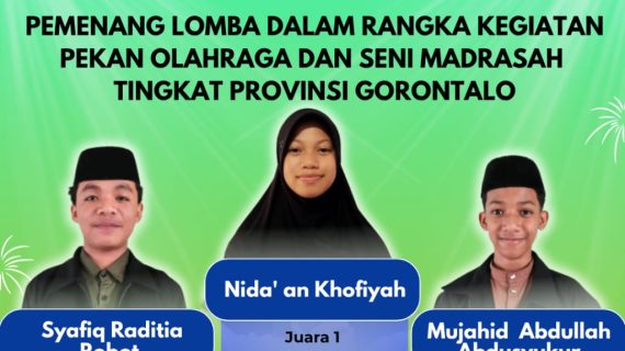 Juara 1 Lomba Tahfidz Qur’an 5 juz Porseni Tingkat Provinsi Gorontalo